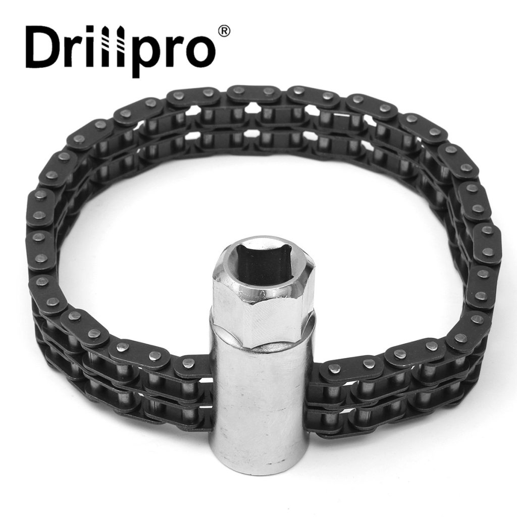 Drillpro Ключ за развиване и завиване маслен филтър тип верига 17 мм